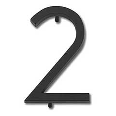 Atlas Homewares [AVN2-L-BL] Die Cast Zinc House Number - Modern Avalon Series - Number 2 - Matte Black Finish - 6&quot; H