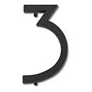 Atlas Homewares [AVN3-L-BL] Die Cast Zinc House Number - Modern Avalon Series - Number 3 - Matte Black Finish - 6&quot; H