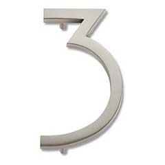 Atlas Homewares [AVN3-L-BRN] Die Cast Zinc House Number - Modern Avalon Series - Number 3 - Brushed Nickel Finish - 6&quot; H