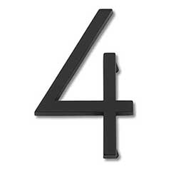 Atlas Homewares [AVN4-L-BL] Die Cast Zinc House Number - Modern Avalon Series - Number 4 - Matte Black Finish - 6&quot; H