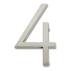 Atlas Homewares [AVN4-L-BRN] Die Cast Zinc House Number - Modern Avalon Series - Number 4 - Brushed Nickel Finish - 6&quot; H