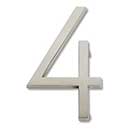 Atlas Homewares [AVN4-L-BRN] Die Cast Zinc House Number - Modern Avalon Series - Number 4 - Brushed Nickel Finish - 6" H