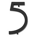 Atlas Homewares [AVN5-L-BL] Die Cast Zinc House Number - Modern Avalon Series - Number 5 - Matte Black Finish - 6" H