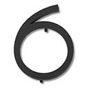 Atlas Homewares [AVN6-L-BL] Die Cast Zinc House Number - Modern Avalon Series - Number 6 - Matte Black Finish - 6" H