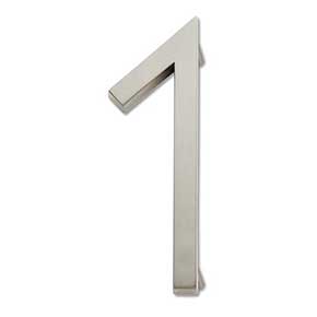 Atlas Homewares [AVN1-BRN] Die Cast Zinc House Number - Modern Avalon Series - Number 1 - Brushed Nickel Finish - 4 1/2" H