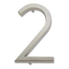 Atlas Homewares [AVN2-BRN] Die Cast Zinc House Number - Modern Avalon Series - Number 2 - Brushed Nickel Finish - 4 1/2&quot; H