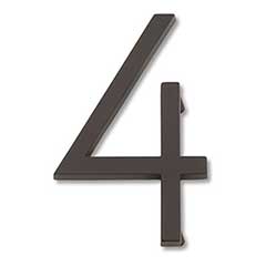 Atlas Homewares [AVN4-O] Die Cast Zinc House Number - Modern Avalon Series - Number 4 - Aged Brone Finish - 4 1/2&quot; H