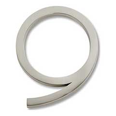 Atlas Homewares [AVN9-BRN] Die Cast Zinc House Number - Modern Avalon Series - Number 9 - Brushed Nickel Finish - 4 1/2&quot; H