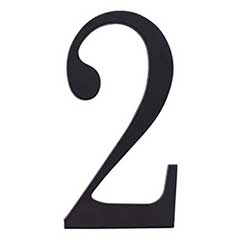 Atlas Homewares [TRN2-BL] Die Cast Zinc House Number - Traditionalist Series - Number 2 - Matte Black Finish - 6&quot; H