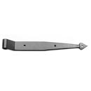 Brandywine Forge [702-H-N-14-0] Steel Shutter Strap Hinge - Heart Series - Flat Black - 1 1/2" W x 14" L - 0 Standoff - Pair