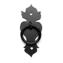 Brandywine Forge [912] Steel Shutter Ring Pull Escutcheon Back Plate - Ornate - 1 3/4" W x 4" H - Flat Black