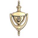 Brass Accents [A07-K6551-605] Solid Brass Door Knocker - Medium Traditional w/ Viewer - Polished Brass Finish - 6&quot; H