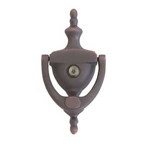 Brass Accents [A07-K6551-613VB] Solid Brass Door Knocker - Medium Traditional w/ Viewer - Venetian Bronze Finish - 6" H