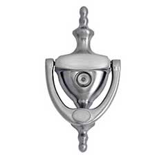 Brass Accents [A07-K6551-619] Solid Brass Door Knocker - Medium Traditional w/ Viewer - Satin Nickel Finish - 6&quot; H