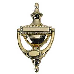 Brass Accents [A03-K0170-605] Solid Brass Door Knocker - Large Rope - Polished Brass Finish - 8&quot; H