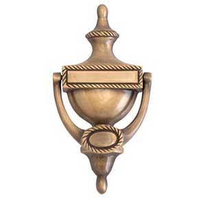 Brass Accents [A03-K0170-609] Solid Brass Door Knocker - Large Rope - Antique Brass Finish - 8" H
