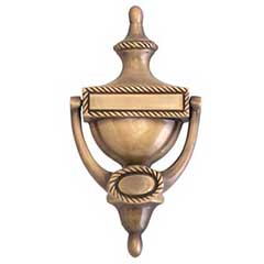 Brass Accents [A03-K0170-609] Solid Brass Door Knocker - Large Rope - Antique Brass Finish - 8&quot; H