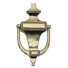 Brass Accents [A03-K0400-605] Solid Brass Door Knocker - Small Rope - Polished Brass Finish - 6 1/2&quot; H