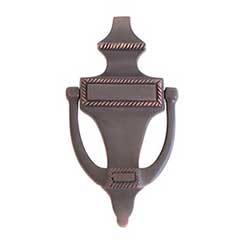 Brass Accents [A03-K0400-613VB] Solid Brass Door Knocker - Small Rope - Venetian Bronze Finish - 6 1/2&quot; H