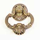 Brass Accents [A03-K5060-609] Solid Brass Door Knocker - Neptune - Antique Brass Finish - 7 3/8&quot; H