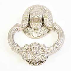 Brass Accents [A03-K5060-619] Solid Brass Door Knocker - Neptune - Satin Nickel Finish - 7 3/8&quot; H