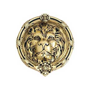 Brass Accents [A03-K5100-610] Solid Brass Door Knocker - Leo Lion - Highlighted Brass Finish - 8 3/8" H