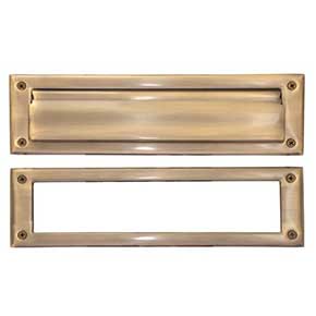 Brass Accents [A07-M0030-609] Solid Brass Door Mail Slot - Single Flap - Antique Brass Finish - 13" L
