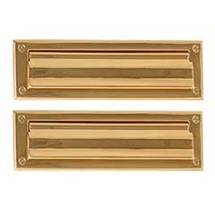 Brass Accents [A07-M0050-605] Solid Brass Door Mail Slot - Double Flap - Polished Brass Finish - 10&quot; L