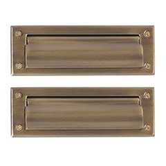 Brass Accents [A07-M0050-609] Solid Brass Door Mail Slot - Double Flap - Antique Brass Finish - 10&quot; L