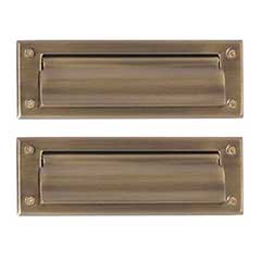 Brass Accents [A07-M0050-609] Solid Brass Door Mail Slot - Double Flap - Antique Brass Finish - 10" L