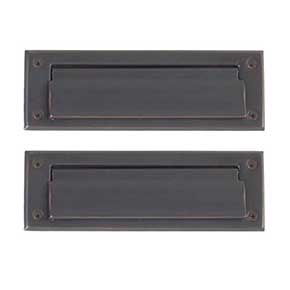 Brass Accents [A07-M0050-613VB] Solid Brass Door Mail Slot - Double Flap - Venetian Bronze Finish - 10" L