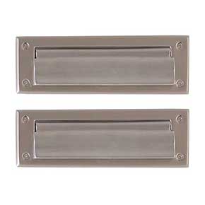 Brass Accents [A07-M0050-619] Solid Brass Door Mail Slot - Double Flap - Satin Nickel Finish - 10" L