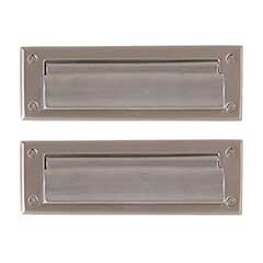 Brass Accents [A07-M0050-619] Solid Brass Door Mail Slot - Double Flap - Satin Nickel Finish - 10&quot; L