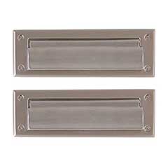 Brass Accents [A07-M0050-619] Solid Brass Door Mail Slot - Double Flap - Satin Nickel Finish - 10&quot; L