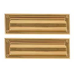 Brass Accents [A07-M0010-605] Solid Brass Door Mail Slot - Double Flap - Polished Brass Finish - 13&quot; L