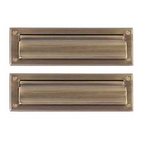 Brass Accents [A07-M0010-609] Solid Brass Door Mail Slot - Double Flap - Antique Brass Finish - 13" L