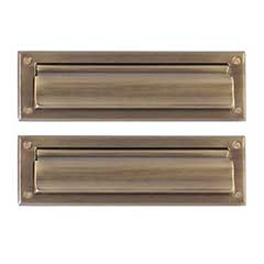 Brass Accents [A07-M0010-609] Solid Brass Door Mail Slot - Double Flap - Antique Brass Finish - 13&quot; L