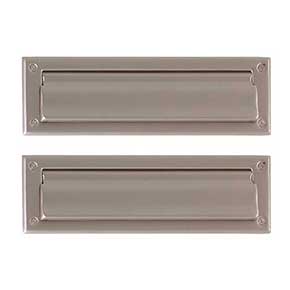 Brass Accents [A07-M0010-619] Solid Brass Door Mail Slot - Double Flap - Satin Nickel Finish - 13" L