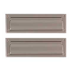 Brass Accents [A07-M0010-619] Solid Brass Door Mail Slot - Double Flap - Satin Nickel Finish - 13&quot; L