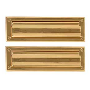 Brass Accents [A07-M0010-PVD] Solid Brass Door Mail Slot - Double Flap - Polished Brass (PVD) Finish - 13" L