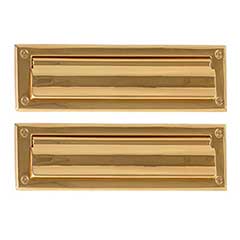 Brass Accents [A07-M0010-PVD] Solid Brass Door Mail Slot - Double Flap - Polished Brass (PVD) Finish - 13&quot; L
