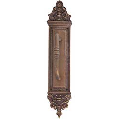 Brass Accents [A04-P5231-CLN-486] Solid Brass Door Pull Plate - Apollo w/ Colonial Pull - Aged Brass Finish - 3 5/8&quot; W x 18&quot; L