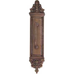 Brass Accents [A04-P5231-RV5-486] Solid Brass Door Pull Plate - Apollo w/ Small Colonial Revival Pull - Aged Brass Finish - 3 5/8&quot; W x 18&quot; L