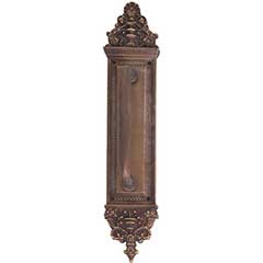 Brass Accents [A04-P5231-RV7-486] Solid Brass Door Pull Plate - Apollo w/ Large Colonial Revival Pull - Aged Brass Finish - 3 5/8&quot; W x 18&quot; L