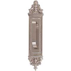 Brass Accents [A04-P5231-TRD-619] Solid Brass Door Pull Plate - Apollo w/ Traditional Pull - Satin Nickel Finish - 3 5/8&quot; W x 18&quot; L