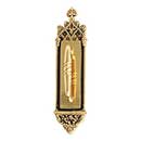 Brass Accents [A04-P5601-CLN-610] Solid Brass Door Pull Plate - Gothic w/ Colonial Wire Pull - Highlighted Brass Finish - 3 3/8" W x 16" L