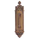 Brass Accents [A04-P5601-MSS-486] Solid Brass Door Pull Plate - Gothic w/ Mission Pull - Aged Brass Finish - 3 3/8" W x 16" L