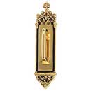 Brass Accents [A04-P5601-MSS-610] Solid Brass Door Pull Plate - Gothic w/ Mission Pull - Highlighted Brass Finish - 3 3/8" W x 16" L