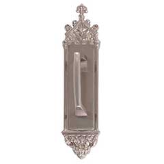 Brass Accents [A04-P5601-MSS-619] Solid Brass Door Pull Plate - Gothic w/ Mission Pull - Satin Nickel Finish - 3 3/8&quot; W x 16&quot; L
