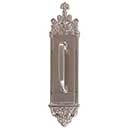 Brass Accents [A04-P5601-RV5-619] Solid Brass Door Pull Plate - Gothic w/ Small Colonial Revival Pull - Satin Nickel Finish - 3 3/8" W x 16" L
